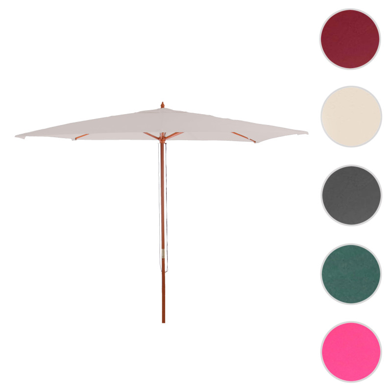 Parasol en bois, parasol de jardin Florida, parasol de marché, 3m - crème