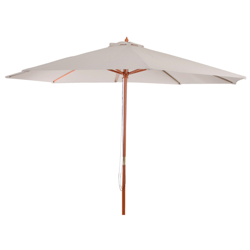 Parasol en bois, parasol de jardin Florida, parasol de marché, 3,5m - crème