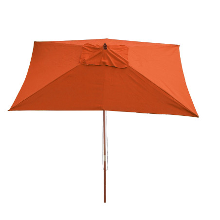 Parasol en bois, parasol de jardin Florida, parasol de marché, rectangulaire 2x3m - terre cuite