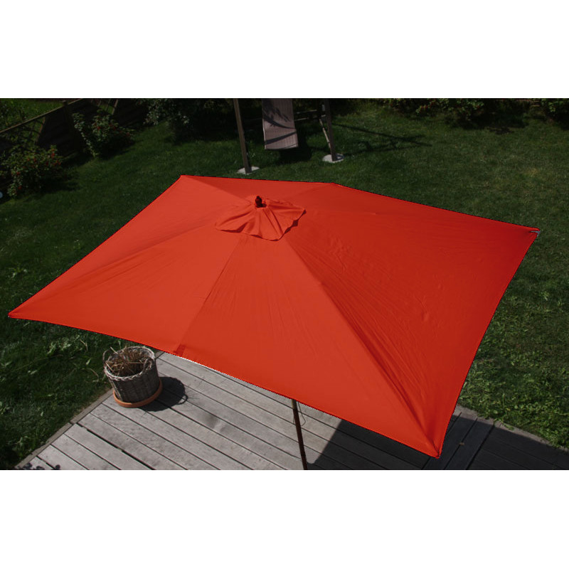 Parasol en bois, parasol de jardin Florida, parasol de marché, rectangulaire 2x3m - terre cuite