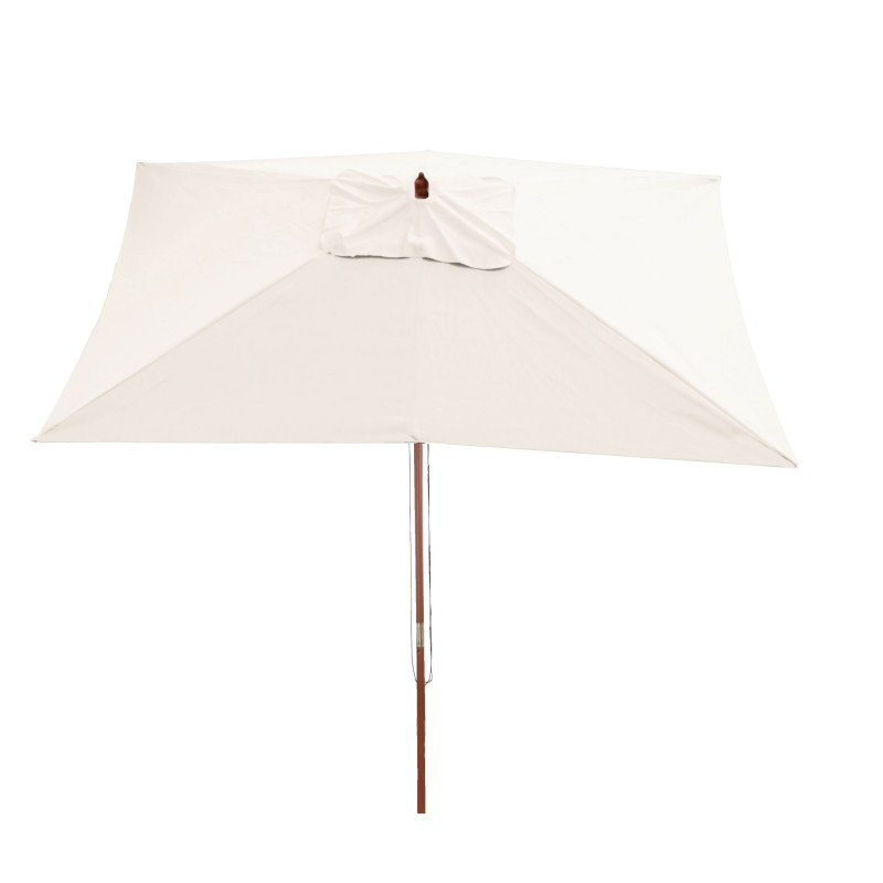 Parasol en bois, parasol de jardin Florida, parasol de marché, rectangulaire 2x3m - crème