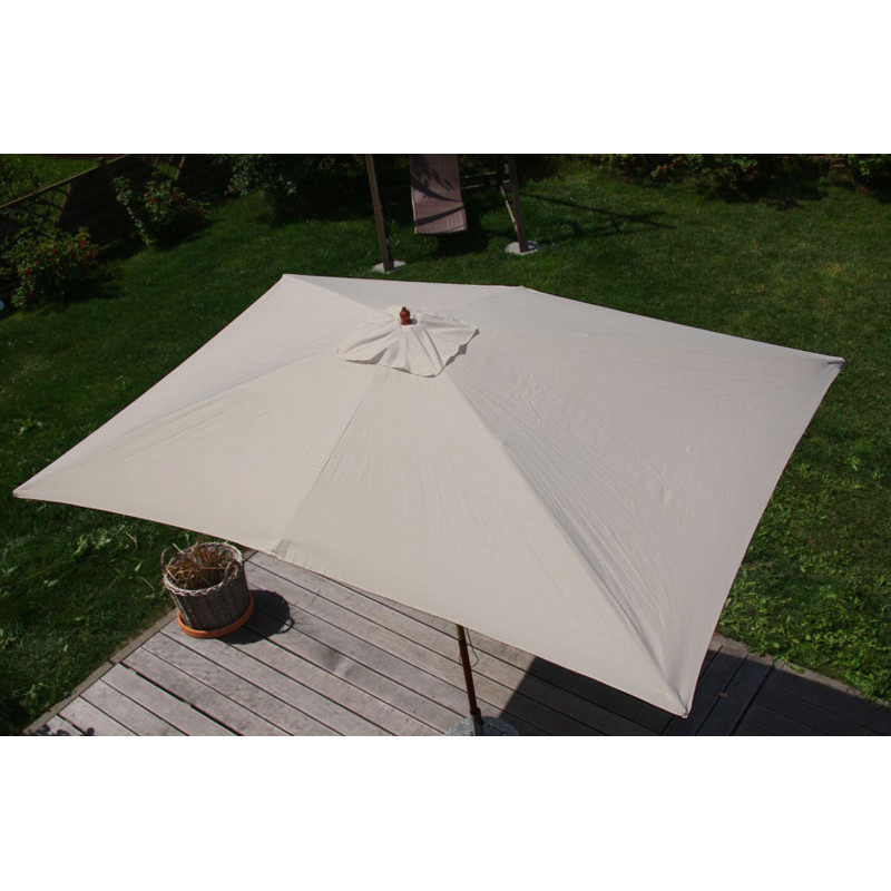 Parasol en bois, parasol de jardin Florida, parasol de marché, rectangulaire 2x3m - crème