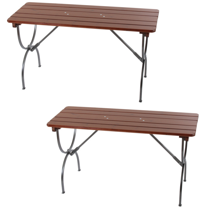 Table de jardin LINZ, bois massif, pliable, 180x60x81cm