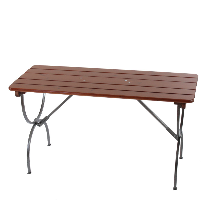 Table de jardin LINZ, bois massif, pliable, 180x60x81cm