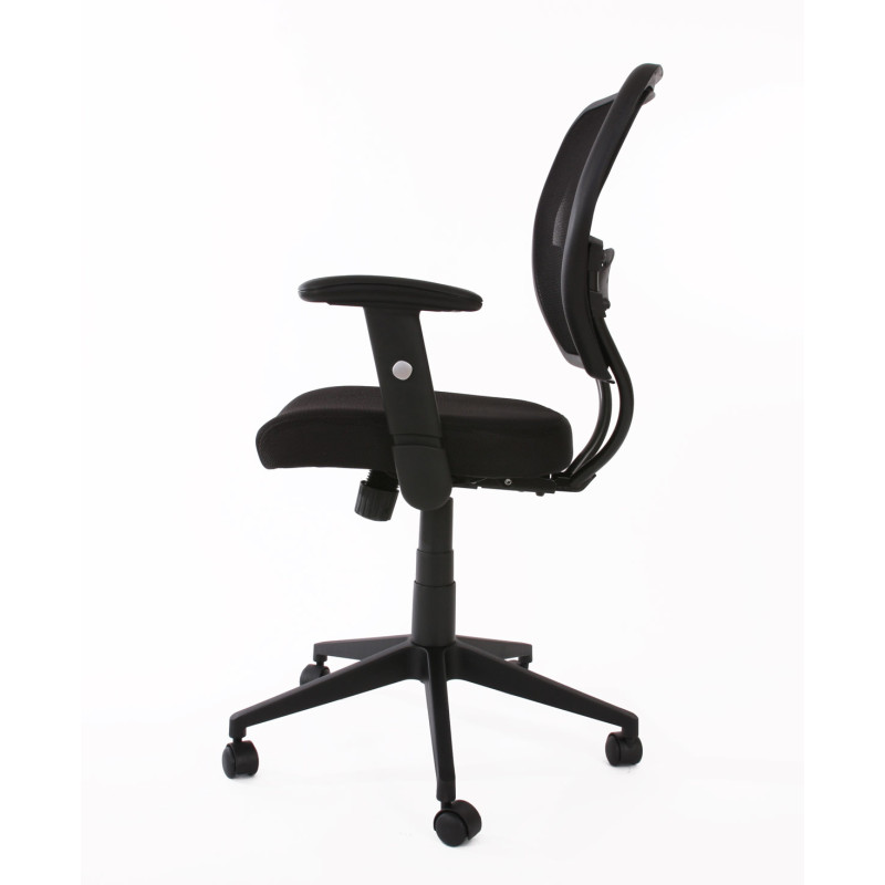 Fauteuil/chaise de bureau Seattle, charge 150kg, tissu, noir