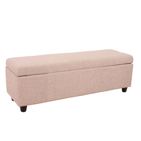 Banc/banquette/coffre de rangement Kriens, 112x45x45cm, tissu, beige