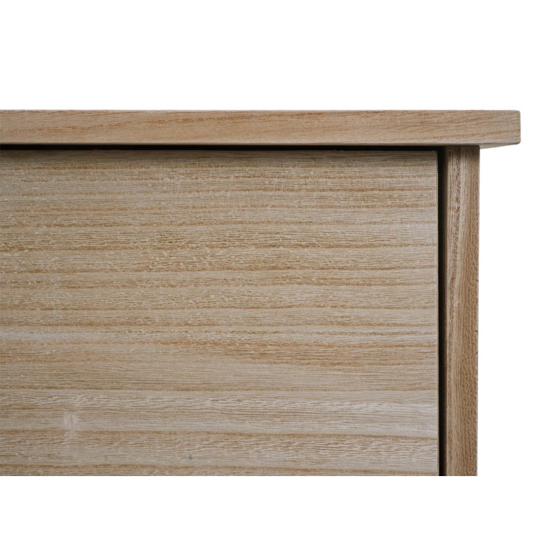 Boite à chaussures armoire à chaussures, 81x60x25cm 2 abattants, MDF en paulownia certifié MVG - brun naturel