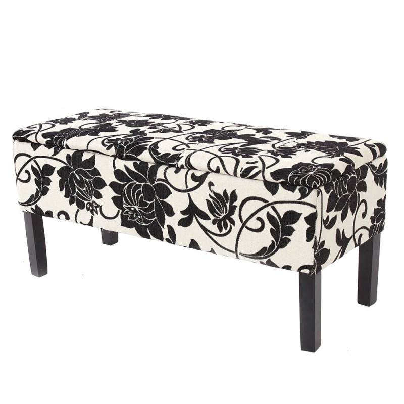 Banc/coffre de rangement Renens, 95x36x44, tissu, noir