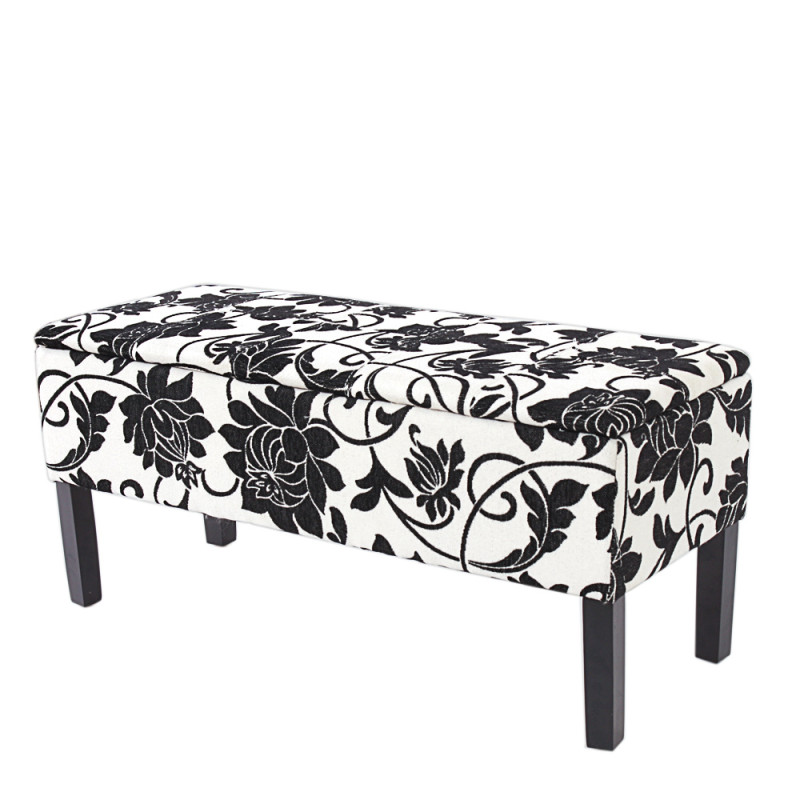 Banc/coffre de rangement Renens, 95x36x44, tissu, noir