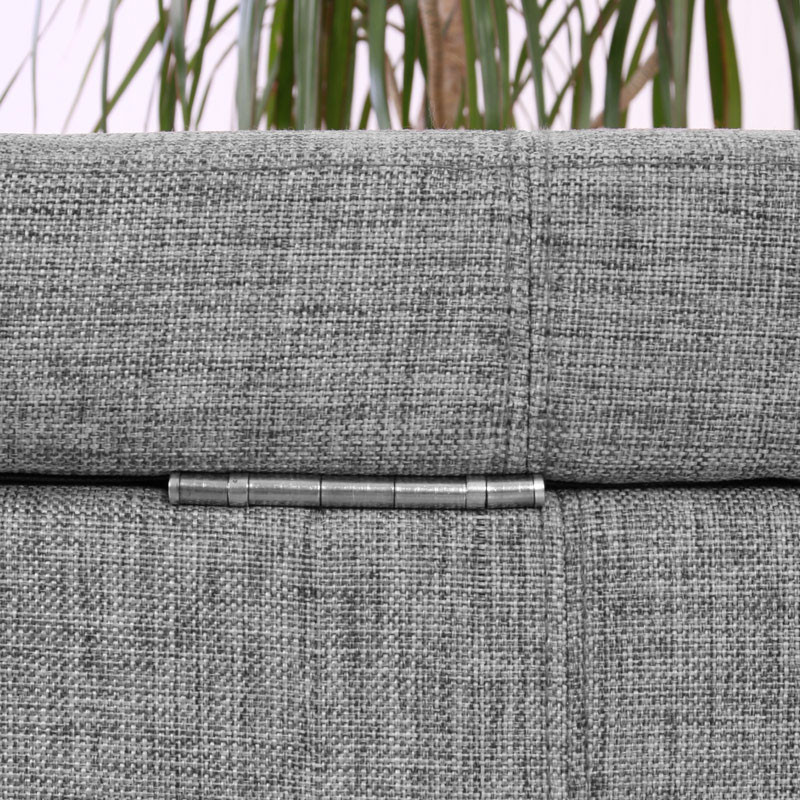 Banc banquette coffre de rangement Kriens XXL, 180x45x45cm, tissu, gris