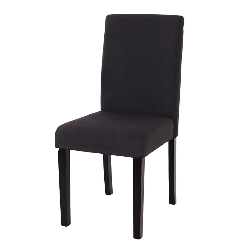 Lot de 6 chaises de séjour Littau, tissu noir, pieds foncés