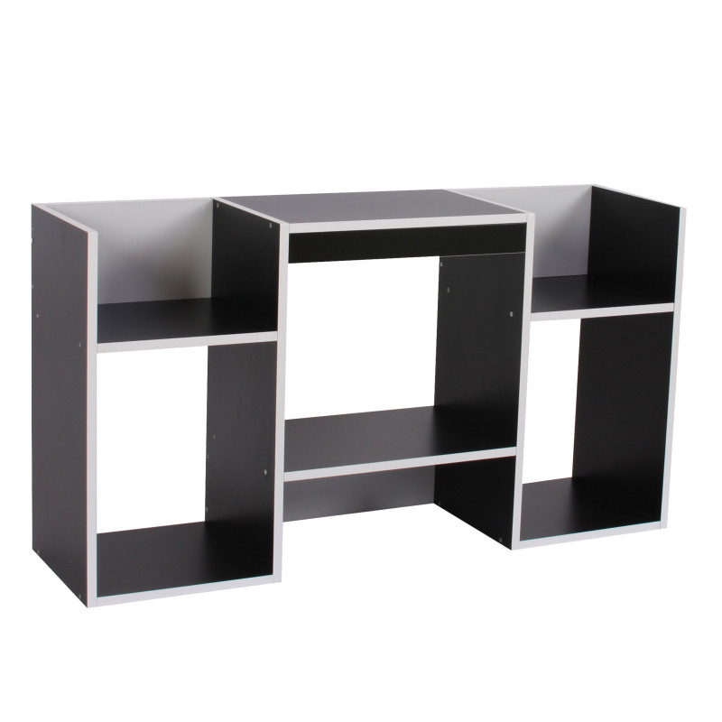 Etagère meuble de rangement, 6 niches, 59x30x109cm, noir