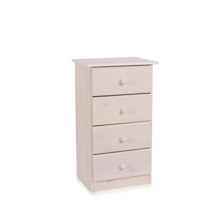 Commode armoire chiffonnier, 4 tiroirs, pin massif, 42x34x74cm