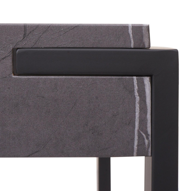 Table basse Table de salon Table d'appoint Table de salon, métal 43x110x64cm - aspect marbre gris
