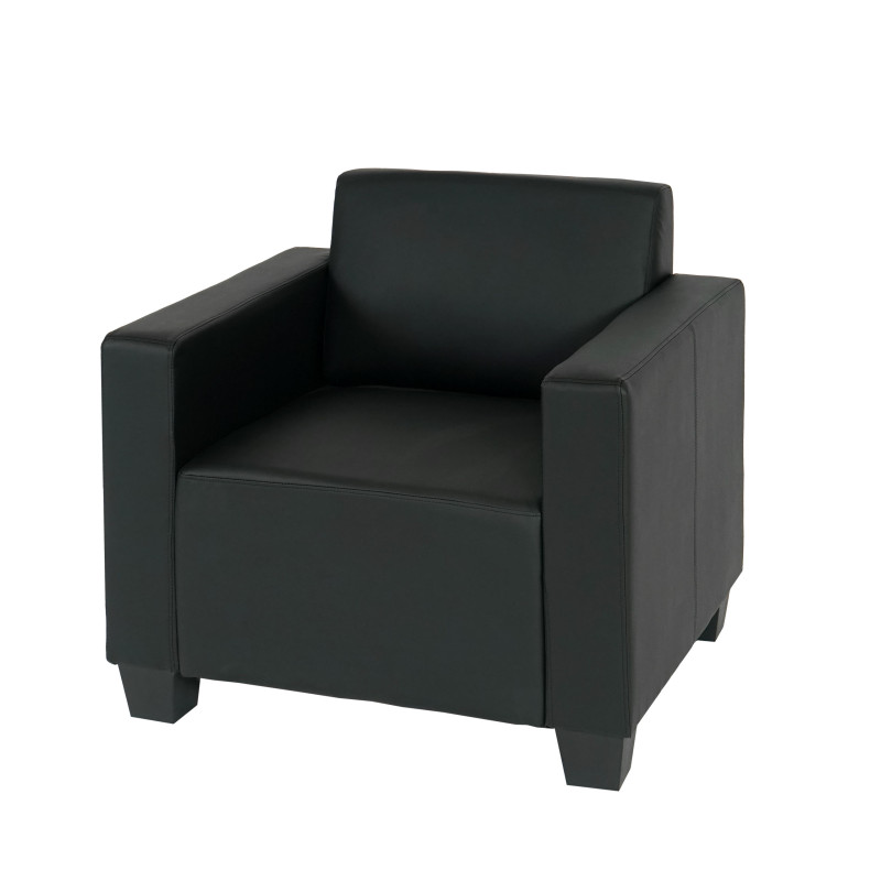 Fauteuil salon /club / lounge Lyon, simili-cuir, noir