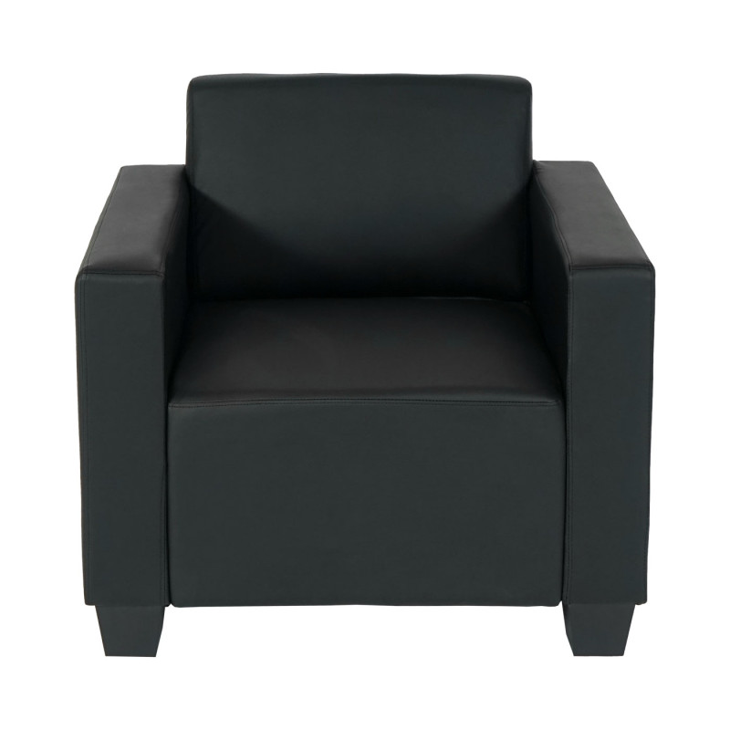 Fauteuil salon /club / lounge Lyon, simili-cuir, noir