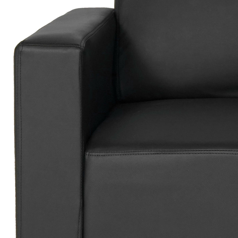 Fauteuil salon /club / lounge Lyon, simili-cuir, noir