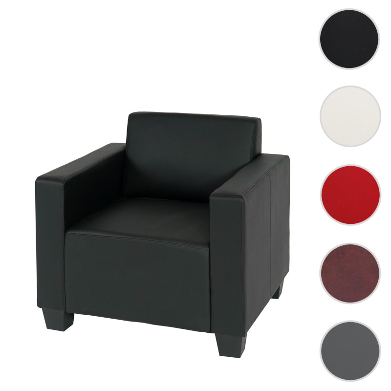 Fauteuil salon /club / lounge Lyon, simili-cuir, noir