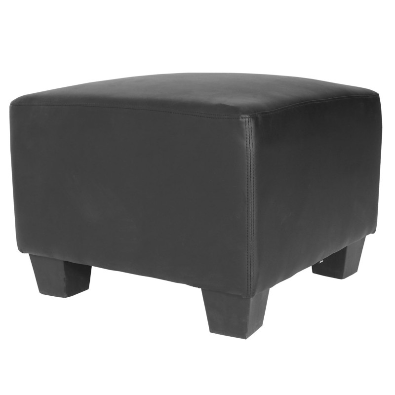 Canapé-élément pouf repose-pied Lyon, modulaire, simili-cuir, noir