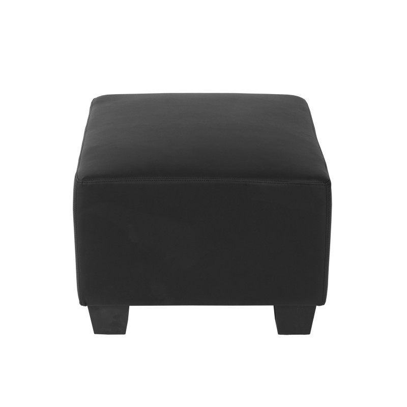 Canapé-élément pouf repose-pied Lyon, modulaire, simili-cuir, noir