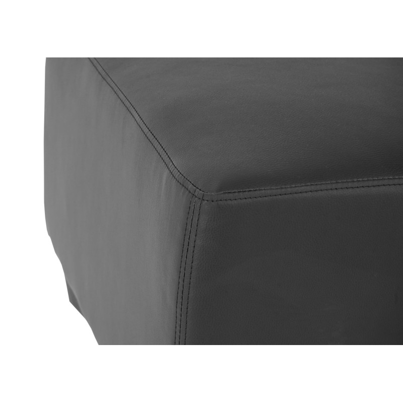 Canapé-élément pouf repose-pied Lyon, modulaire, simili-cuir, noir