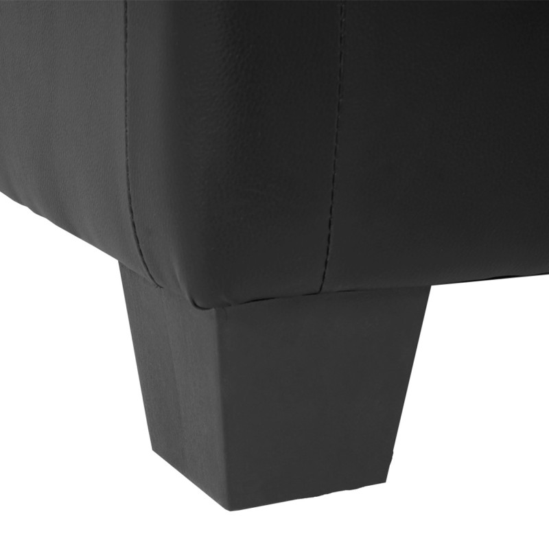 Canapé-élément pouf repose-pied Lyon, modulaire, simili-cuir, noir