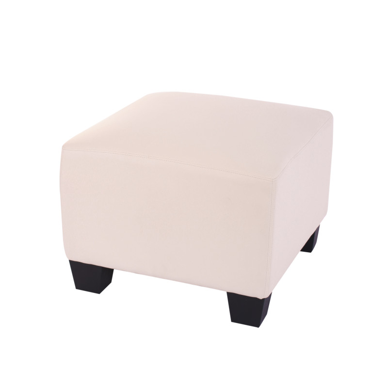 Canapé-élément pouf repose-pied Lyon, modulaire, simili-cuir, crème