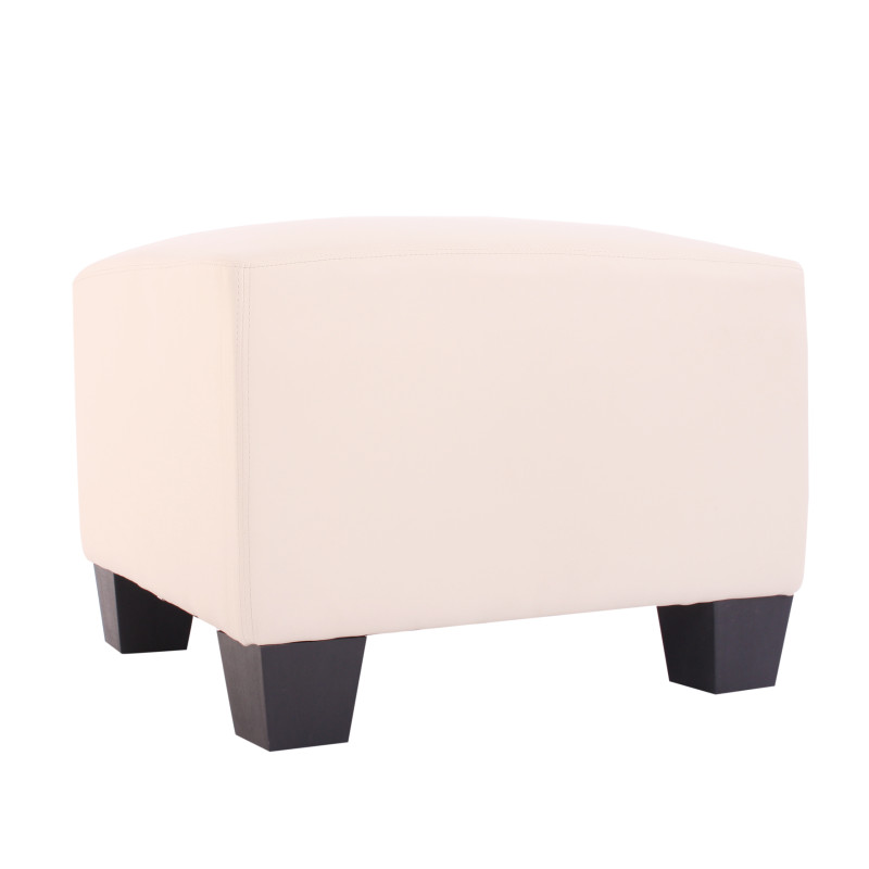 Canapé-élément pouf repose-pied Lyon, modulaire, simili-cuir, crème