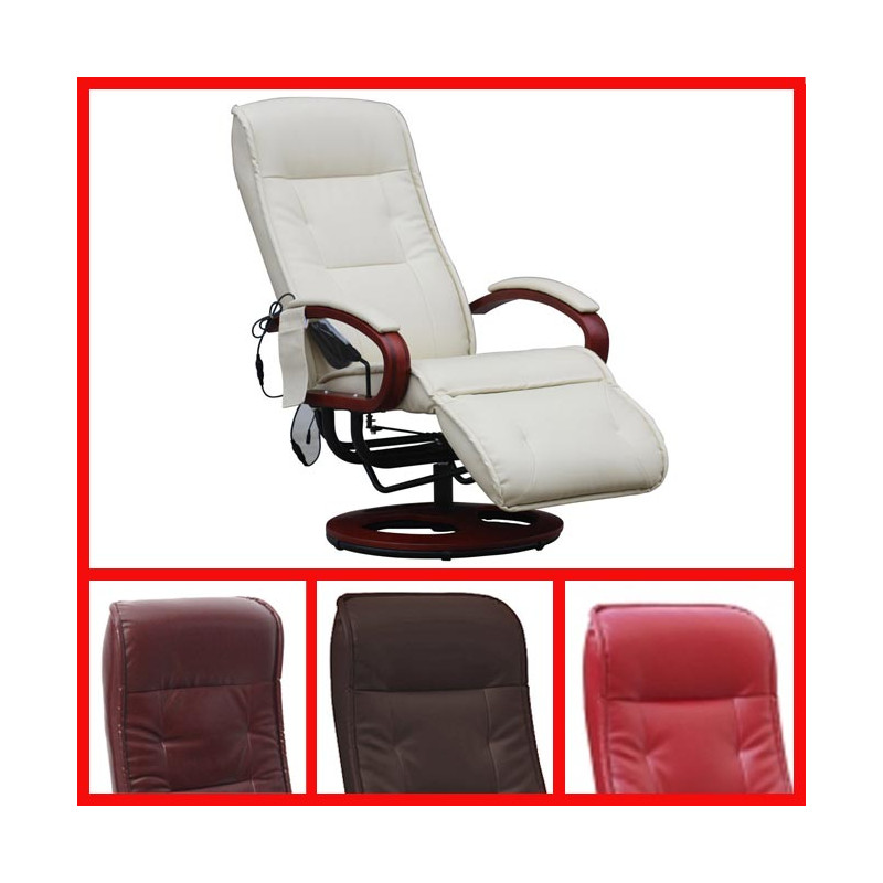 Fauteuil de massage Arles II, simili-cuir, bordeaux