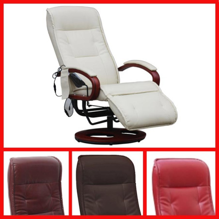 Fauteuil de massage Arles II, simili-cuir, bordeaux