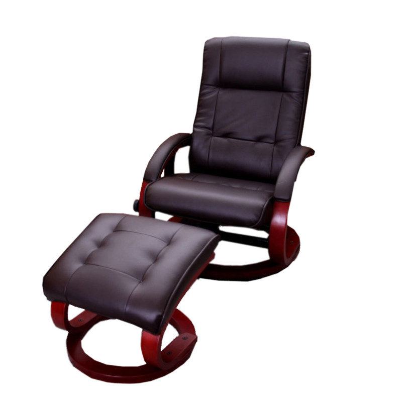 Fauteuil de relaxation massage Pescatori II, avec pouf, marron