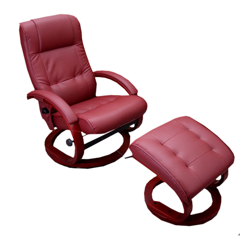 Fauteuil de relaxation massage Pescatori II, avec pouf, bordeaux