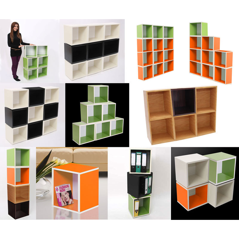 Étagère cube M73, rangement, combinable, 34x29x40cm, vert