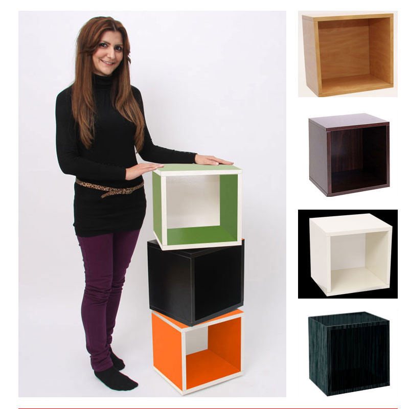 Étagère cube M73, combinable, avec porte, tournante, blanc