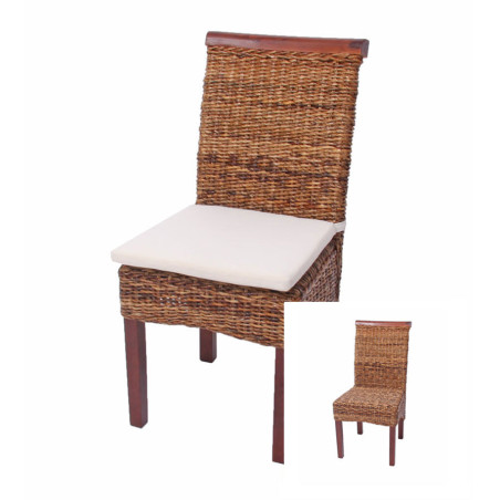 Lot de 2 chaises M45, banane tressée, 47x54x93cn, pieds marrons