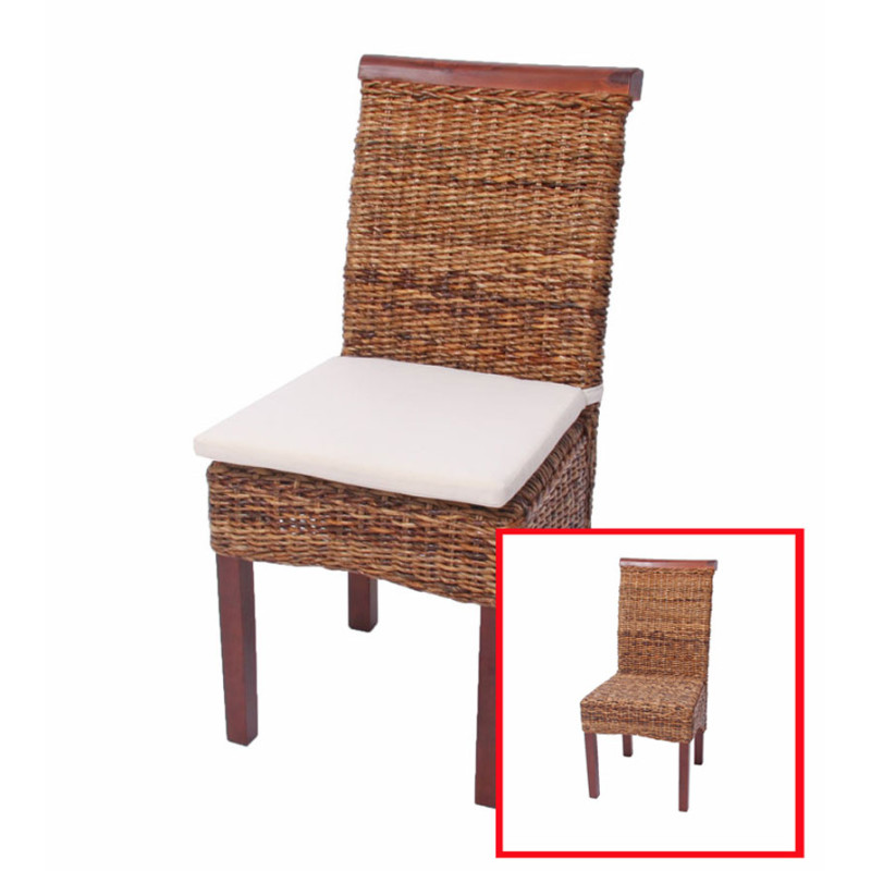 Lot de 2 chaises M45, banane tressée, 47x54x93cn, pieds marrons