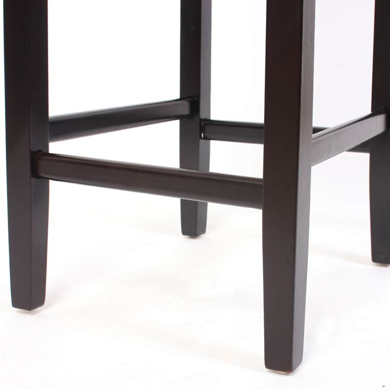 Lot de 2 tabourets de bar M37, cuir, noir/pieds foncés