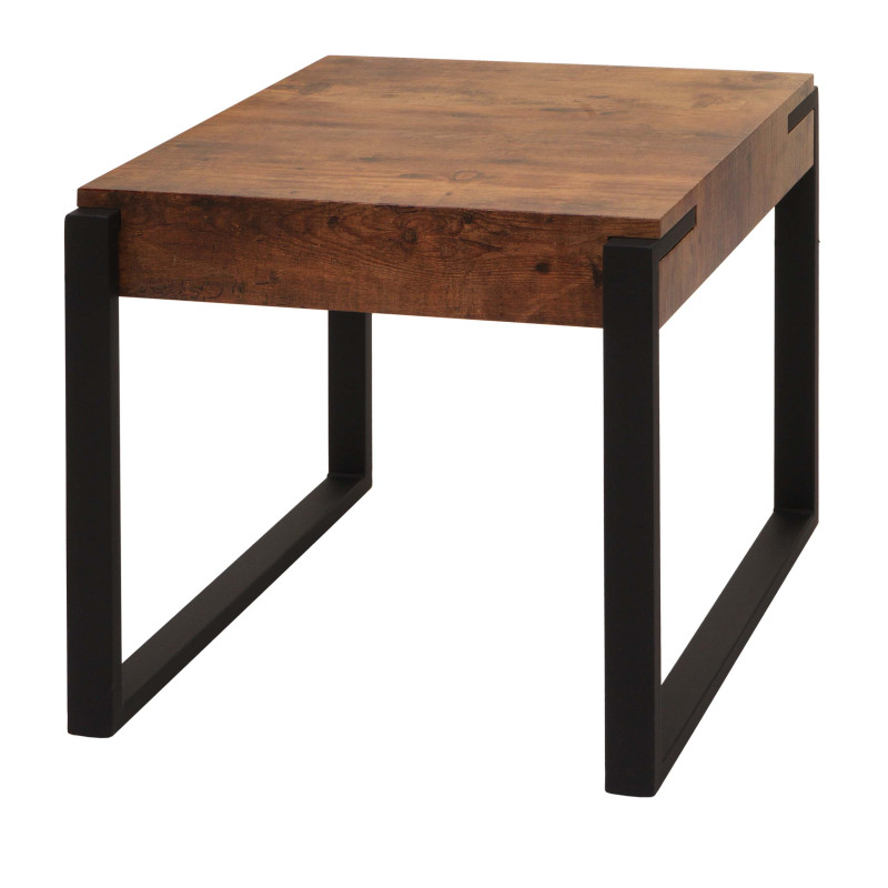 Table d'appoint table basse table de chevet table de salon, métal 51x50x54cm - chêne sauvage foncé