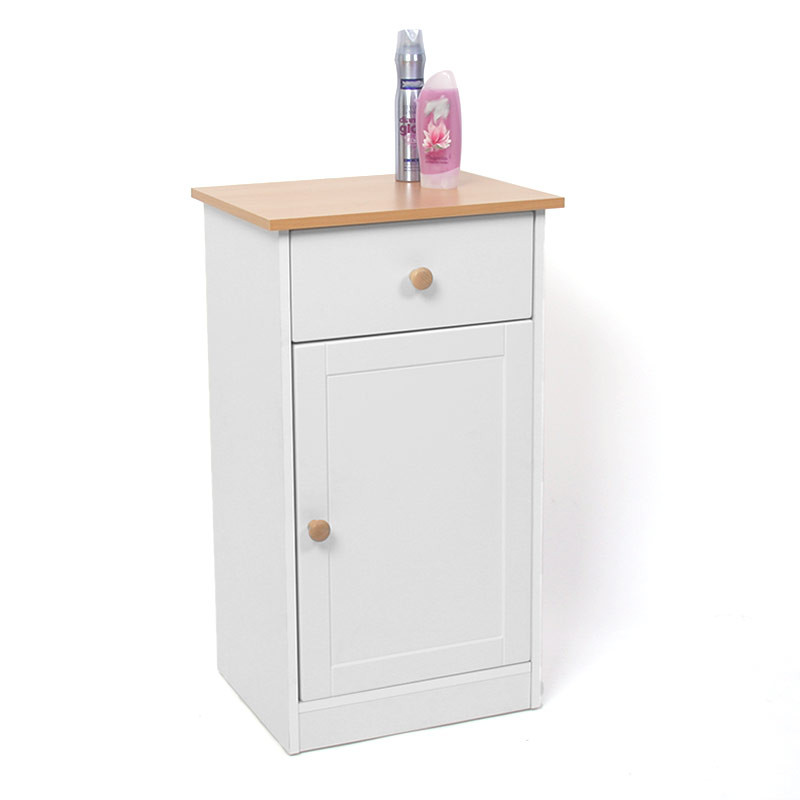 Meuble bas pr salle de bains, commode, blanc, 45x35x79cm