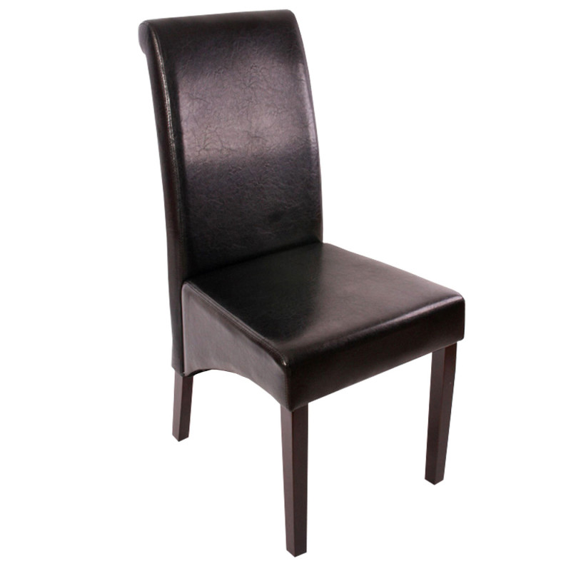 6x chaise de salle à manger  chaise M37 - cuir, noir, pieds foncés