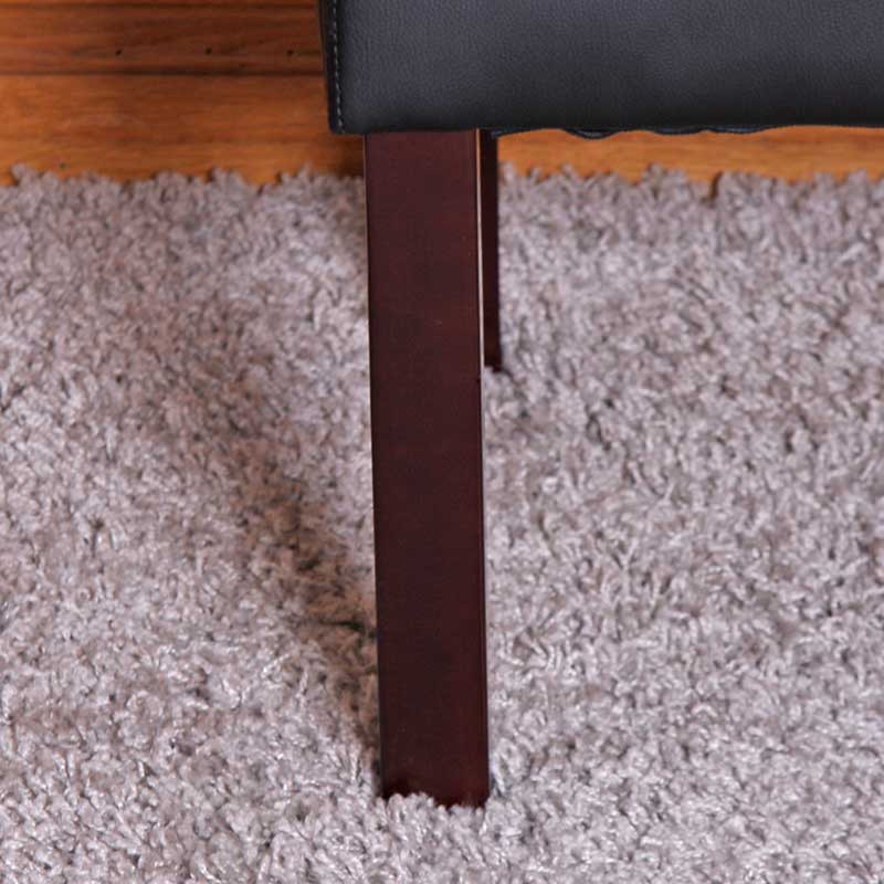 Banc banquette M37, simili-cuir mat, noir/pieds foncés, 120x49x43cm