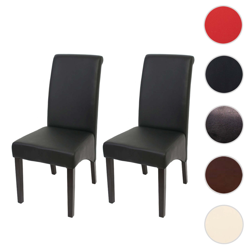 2x chaise de salle à manger  chaise M37 - similicuir mat, noir, pieds foncés