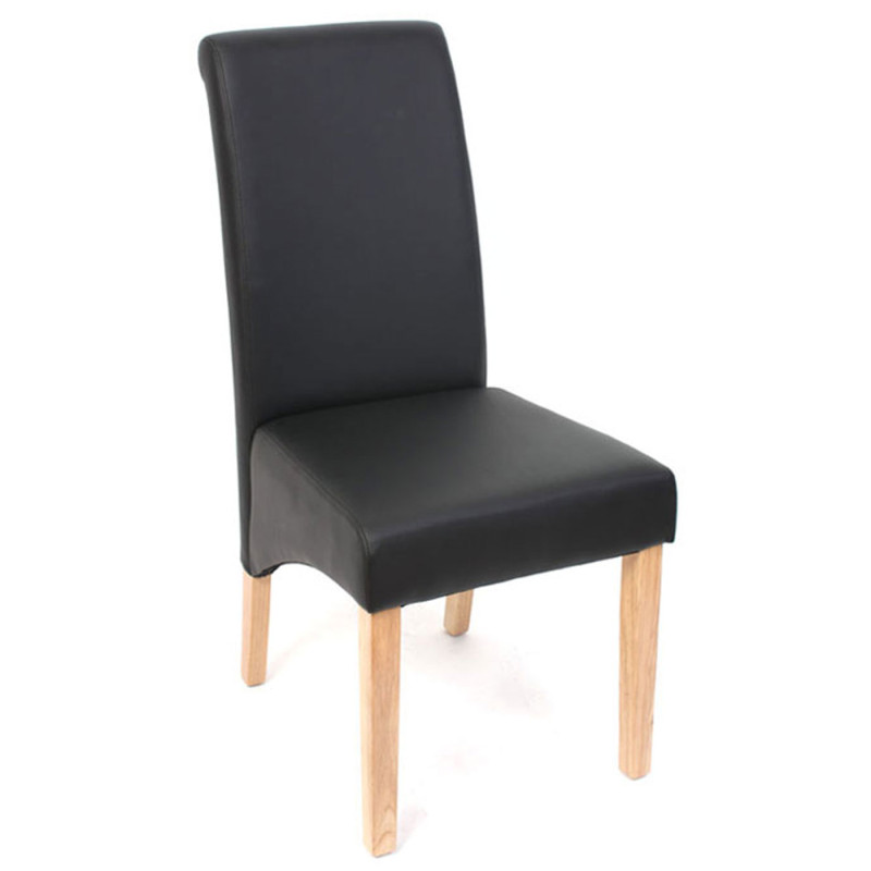 2x chaise de salle à manger  chaise M37 - similicuir mat, noir, pieds clairs