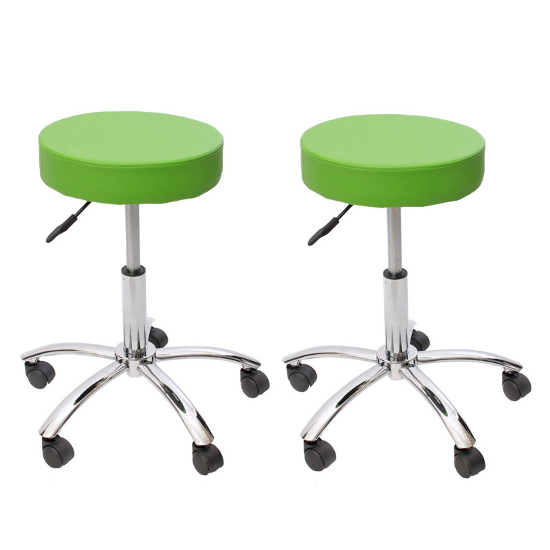 2x tabouret Windhoek pour cabinet médical / salon de beauté - similicuir, vert