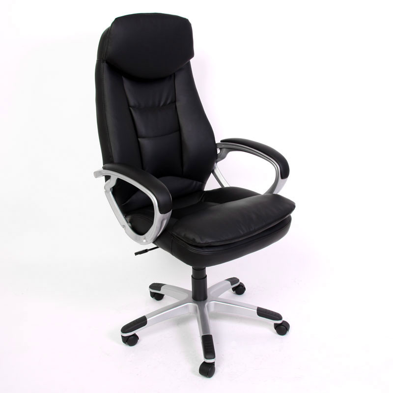 Chaise/fauteuil de bureau N57, simili-cuir, pivotante, noir