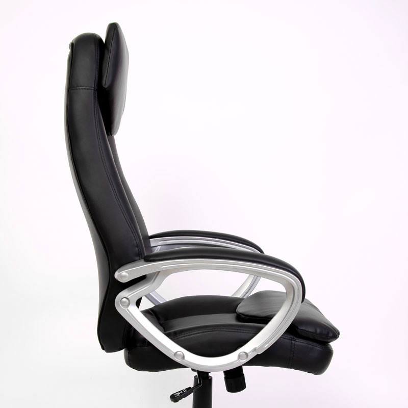 Chaise/fauteuil de bureau N57, simili-cuir, pivotante, noir