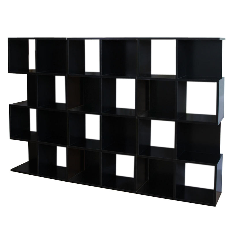 3x Étagère rangement M73, combinable, 187x29x124cm, noir