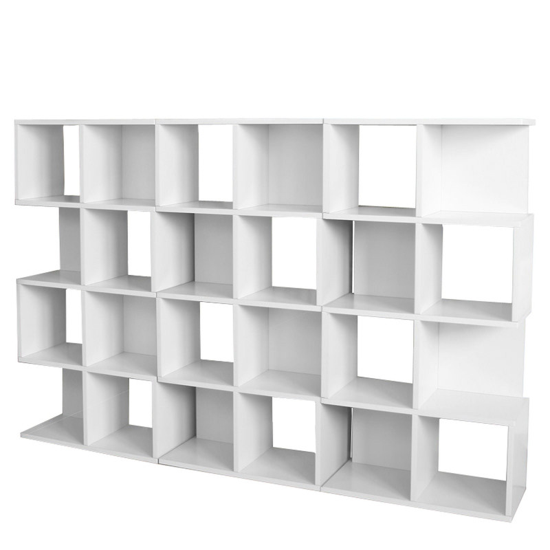 3x Étagère rangement M73, combinable, 187x29x124cm, blanc