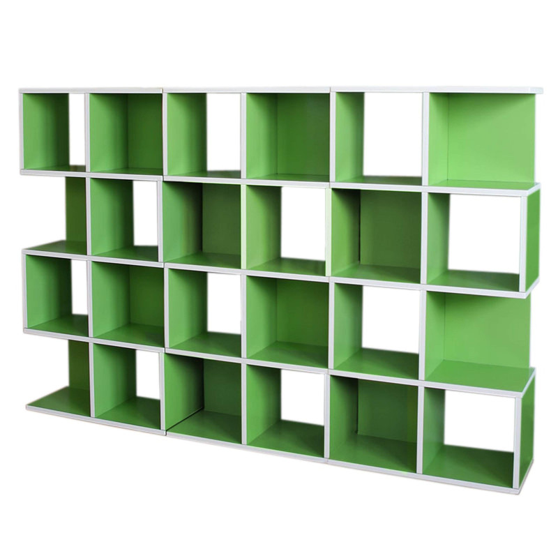 3x Étagère rangement M73, combinable, 187x29x124cm, vert