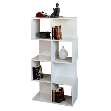 Étagère rangement M73, 8 compartiments, 63x29x124cm, blanc